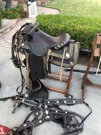 Vintage Parade Saddle with Bridle and Show pieces