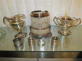 Antique Sterling Napkin Rings and Silver Pieces