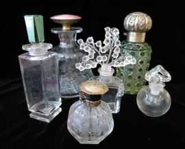 Antique Silver-Topped Perfume Bottles