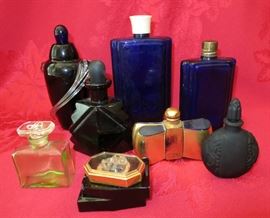 Antique Perfume Bottles  (Some stoppers are incorrect, and have now been adjusted properly)
