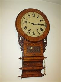 Antique Inlaid Regulator Clock