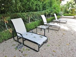 "Quantum" Mid-Century Black & White Chaise Lounges by Brown Jordan