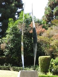 "Ribbons" Spectacular Polished Steel Sculpture by Elijah David Herschler, listed