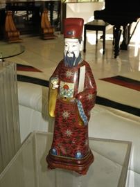 Fine Cloisonne Figurine on Stand