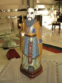 Fine Cloisonne Figurine on Stand