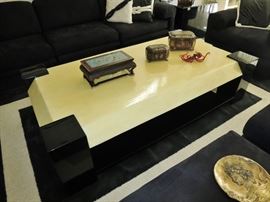 Tessellated Bone & Lacquer Tiered Coffee Table
