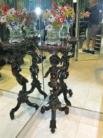 Antique Carved Black Forrest Pedestal/Plant Stand