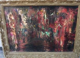 "Street in Hong Kong" Orig. Oil by Irma Weil, 1969