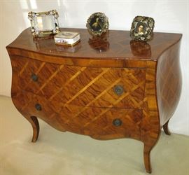 Beautiful Parquetry Bombe Chest