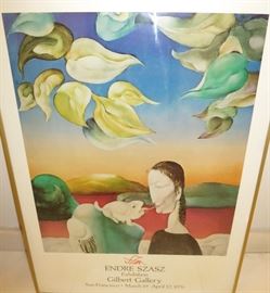 Endre Szaz 1976 Exhibition Poster, Signed