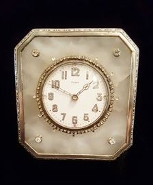 Fabulous 1920's Art Deco Cartier -Style Swiss Boudoir Clock