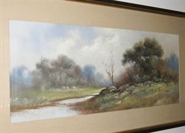 "Country Stream" Beautiful Pastel, unsigned