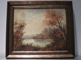 "Autumn Pond" Orig. Plein Air, signed