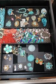 Fabulous statement costume jewelry, mostly vintage with a few newer pieces mixed in, all 50% off!