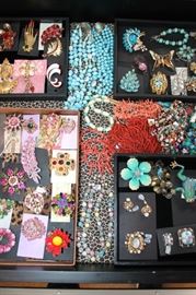 Fabulous statement costume jewelry, mostly vintage with a few newer pieces mixed in, all 50% off!
