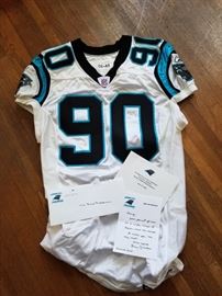 Extremely RARE Julius Peppers GAME Jersey Gift from former Carolina Panther's  owner Jerry Richardson 