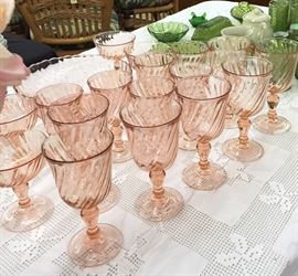 Depression Glass Pink Swirl