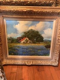 BETTE Lou Voorhis original oil bluebonnets 