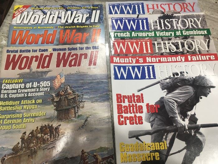 Example of some of the World War II magazines