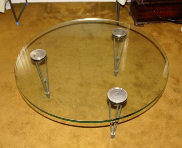 Mid Century Glass Cocktail Table