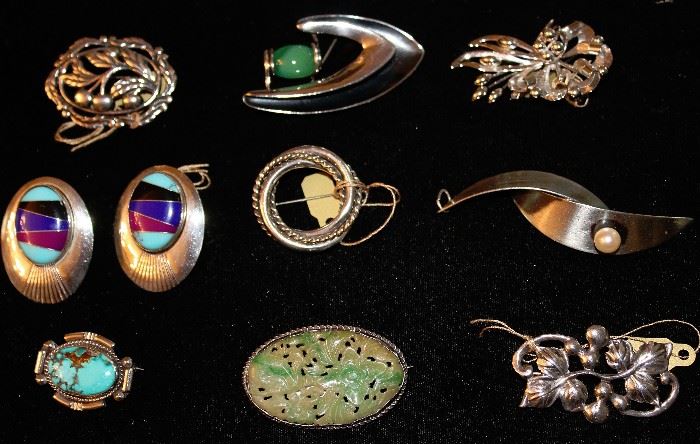 Assorted Sterling Earrings and Pins