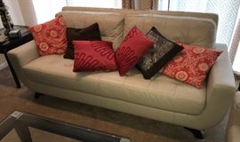Off white leather sofa, like new