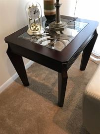 Pair of glass top end tables