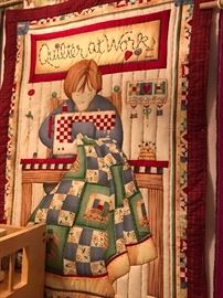 Lots of handmade quilts