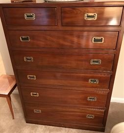 Ethan Allen Campaign highboy dresser