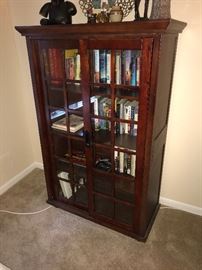 Mission style glassfront bookcase