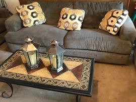 Charcoal sofa & 2 matching loveseats