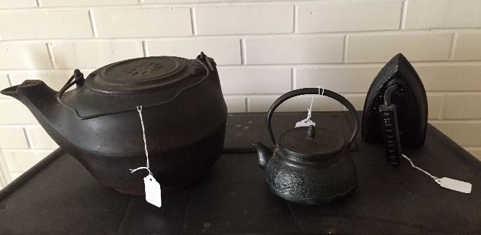 Cast iron kettles and iron