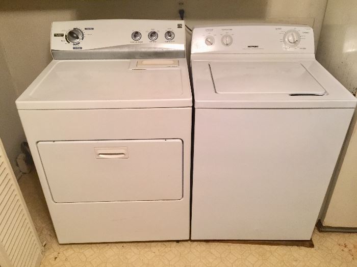 Kenmore dryer and Hotpoint washing machine 