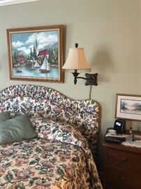 King headboard with frame, mattress & box