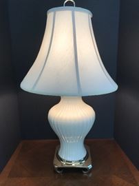 Beautiful Cream and gold table lamp, #1 of a pair