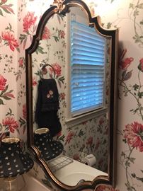 Very nice, heavy mirror with black/gold frame
