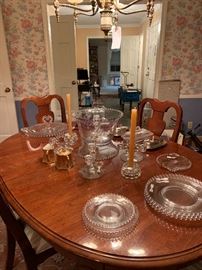 Candlewick glassware with punchbowl 