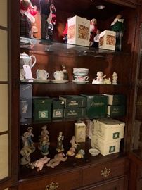 Byers carolers, Snowbabies, Lefton figures, Antique Chocolate set with 6 cups/saucers