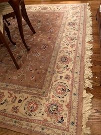 Large pink wool carpet