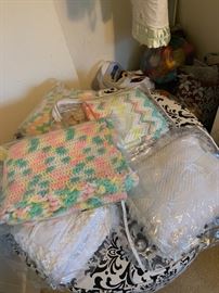 Assortment of crochet baby blankets