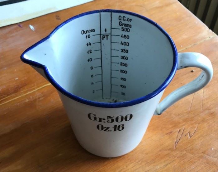 Antique Austrian Enamael measure pitcher