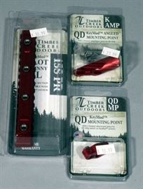 Timber Creek Outdoors K AMP KeyMod Angled Mounting Point, 15S PR 15-Slot Picatinny Rail, & QD MP KeyMod Mounting Point, Red, New Old Stock