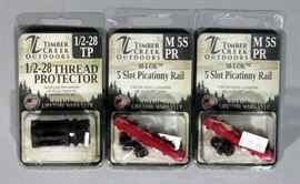 Timber Creek Outdoors M 5S PR M-LOK 5-Slot Picatinny Rails, Red, Qty 2, and 1/2-28 TP Thread Protector, New Old Stock