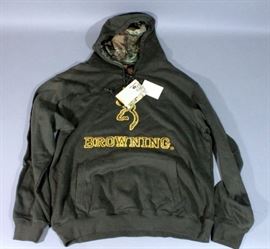 Browning Applique Hoodie, Olive Color, Size M, New with Tags