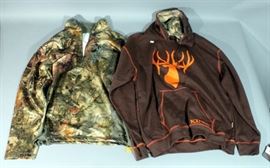 Kings Camo Mountain Shadow Hunter Series KC1 1/4 Zip Pullover, and Kings Camo Logo Ware Chocolate Hoodie, Both Size Large and New with Tags