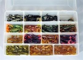 LARGE Assortment of Lizard Fishing Bait Lures in Plano Hard Case