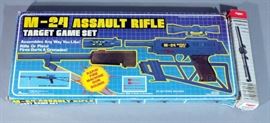 M-24 Assault Rifle Target Game Set, Incomplete, Missing Some Darts/Grenades, and Crosman Guns SuperScope Targetfinder Model 410 Airgun Scope