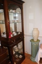 Lighted Cabinet, Pedestal, Lenox Vase