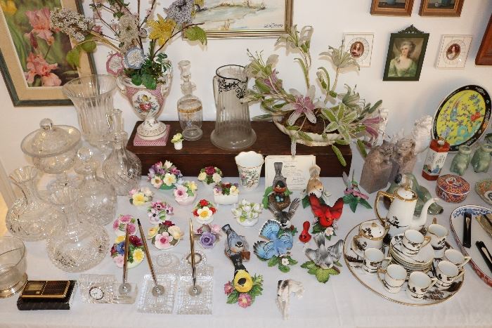 Waterford, Decanters, Ansley, Beaded Flowers