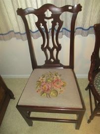 dining side chair, needlepoint seat